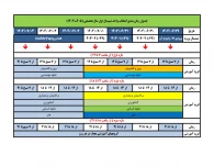 جداول  انتخاب واحد  و حذف و اضافه سال 1405-1404