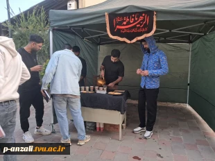 بر افراشته شدن بیرق عزا و برپایی موکب پذیرایی ایام شهادت بانوی دوعالم حضرت صدیقه طاهره سلام الله،در محوطه دانشگاه ملی مهارت واحد پسران بندرانزلی، به همت بسیج دانشجویی 4