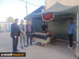 بر افراشته شدن بیرق عزا و برپایی موکب پذیرایی ایام شهادت بانوی دوعالم حضرت صدیقه طاهره سلام الله،در محوطه دانشگاه ملی مهارت واحد پسران بندرانزلی، به همت بسیج دانشجویی 6