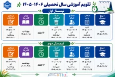 برنامه زمانبندی و تقویم آموزشی سال 06-1405 دانشگاه ملی مهارت